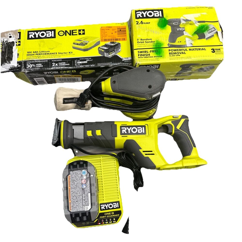 Ryobi ONE+ 18V Tool Bundle Recip Saw Orbit Sander Charger Battery Tested